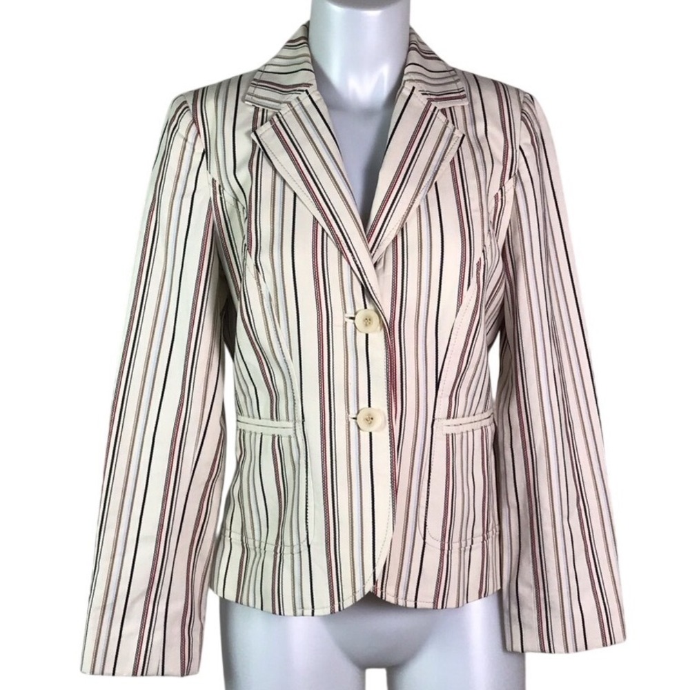 I.E CREAM‎ MULTI COLOR STRIPED BLAZER